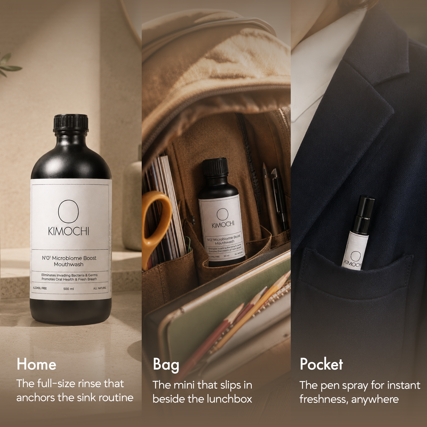 KIMOCHI Routine Kit — Rise & Rinse daily routine visual 2